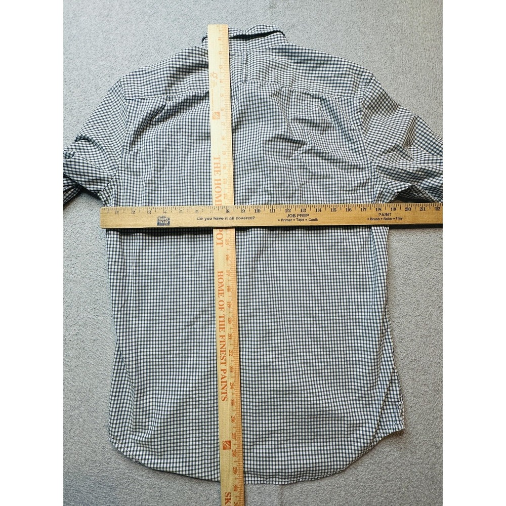 Banana Republic Shirt Mens Small Green Blue Check Slim Fit Button Down Cotton - Picture 7 of 11